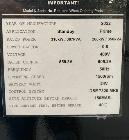 Агрегат Cummins NTA855-G4 - 385 kVA surplus genset - DPX-18805-O-2