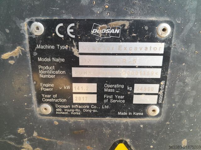 Excavadora sobre orugas Doosan DX235LCR