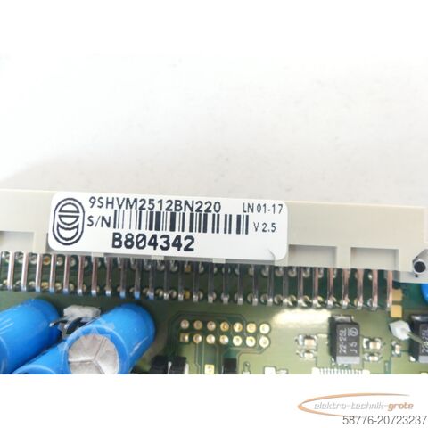 平衡系统组件 Balance Systems 9SHVM2512BN220 Auswuchtkarte SN: B804342