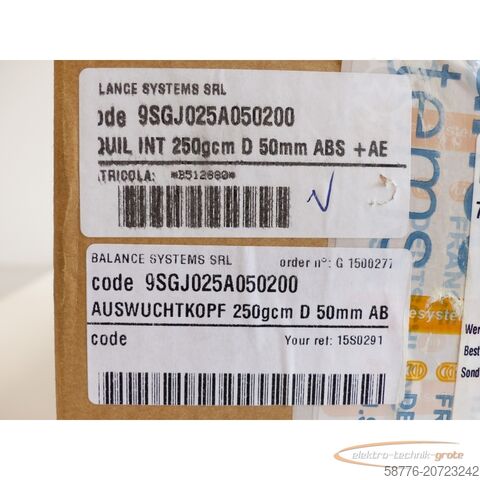 Balance Systems SGJ / 9SGJ025A050200 SN:B512880 !