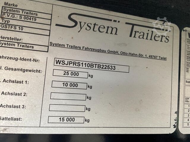 Lonas correderas SYSTEM TRAILER City Citytrailer / Tautliner / Discbrakes / Ste...