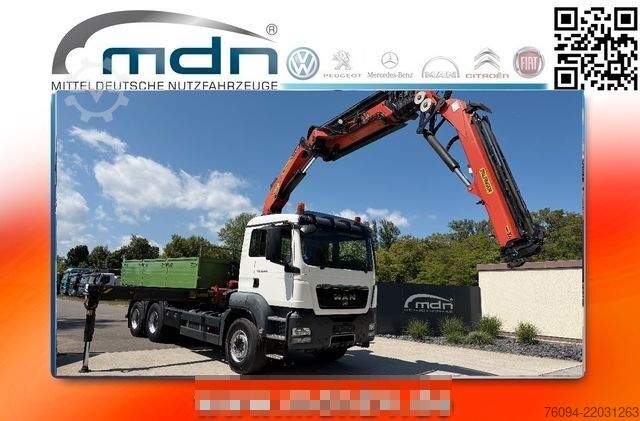 Camión volquete MAN TGS 33.440 6x4 KRAN 28m FUNK+Jib+Seilwinde 5./6.