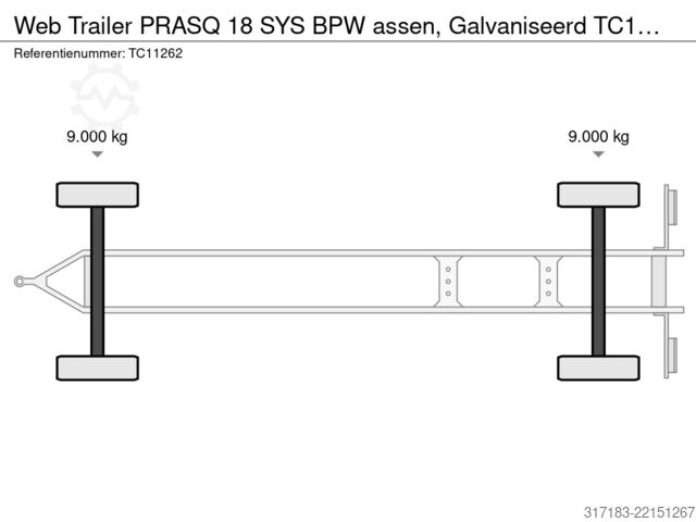 Posuvné plachty Web Trailer PRASQ 18 SYS BPW assen, Galvaniseerd