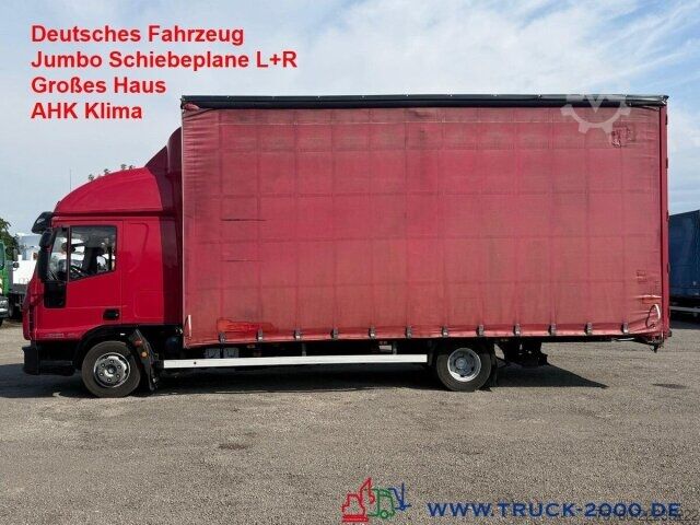 Камион платформа с брезент Iveco 80E22 Jumbo Schiebeplane L+R Gr. Haus AHK Klima