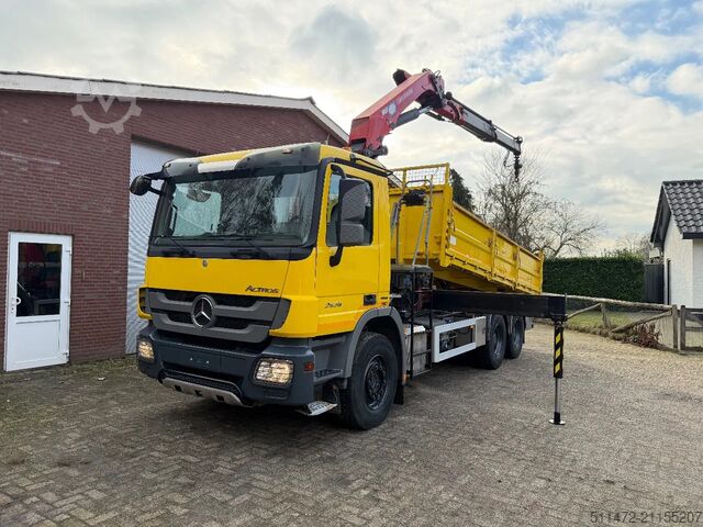 クレーン車 Mercedes-Benz Actros 2636 / 6x4 / HMF2020 - K2 / WAF Kipper /...