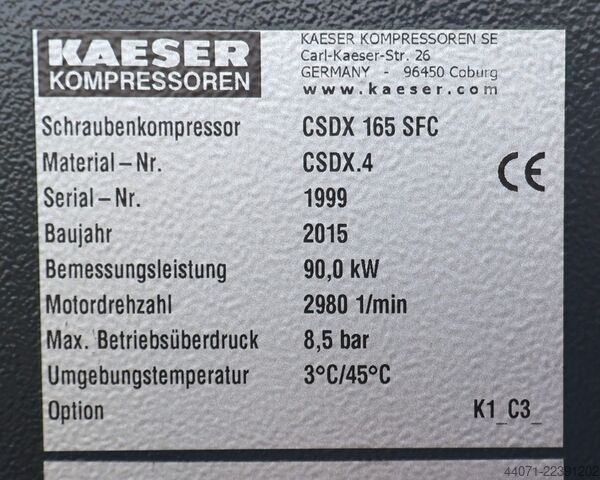 Kompresor śrubowy CSDX165SFC Kaeser CSDX165SFC
