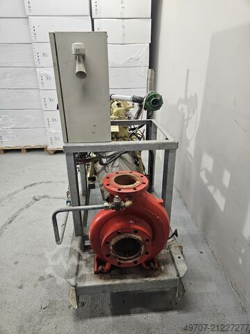 Conjunto de motobomba a diesel, aspersor VALMET SISU 420DSJPL diesel pump 165 HP 358m3/h   KSB ETANORM Mx125-25