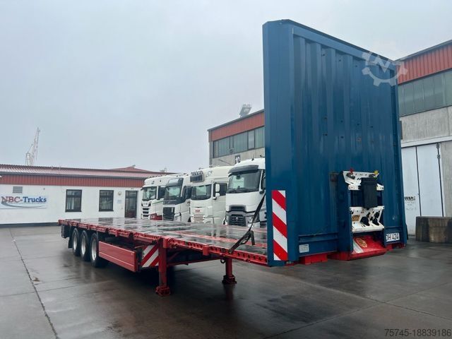 Remorque semi-plateforme de travail KRONE SD * PALETTENKASTEN * 10x RUNGEN *  STAHLMATTEN