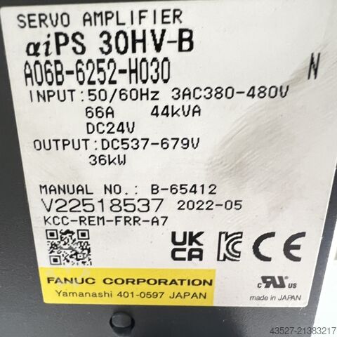 Електроника / PLC управление FANUC A06B-6252-H030