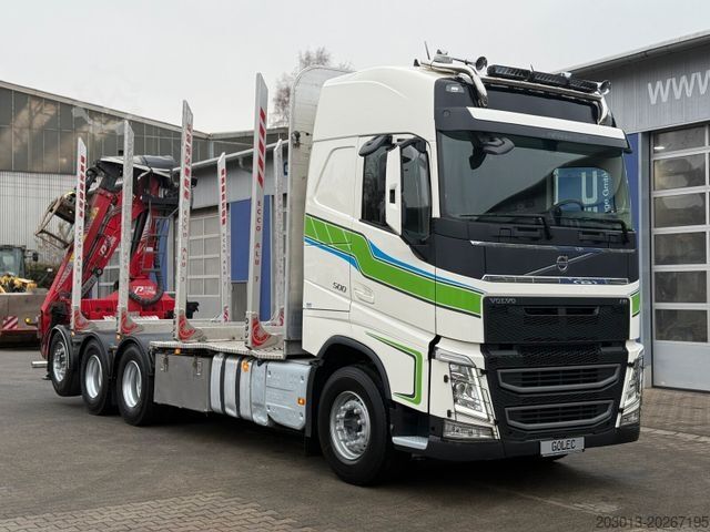 Autocamion pentru transport bușteni VOLVO FH 510 8x4 Holztransporter Kran PENZ *Anhänger