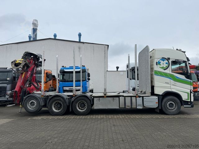 Autocamion pentru transport bușteni VOLVO FH 510 8x4 Holztransporter Kran PENZ *Anhänger