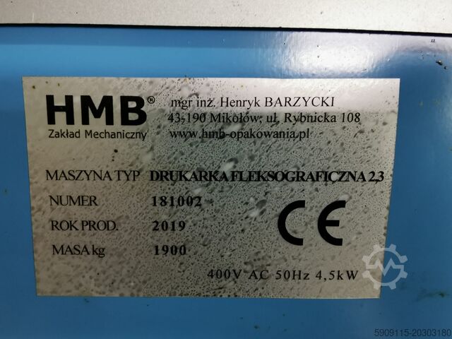 1-color flexographic printing machine HMB® Zakład Mechaniczny Drukarka Fleksograficzna 2,3