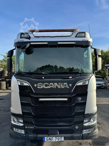 Transporteur de bois Scania R730 V8 6X4, Retarder,Timber-truck + Kesla 4x2-...