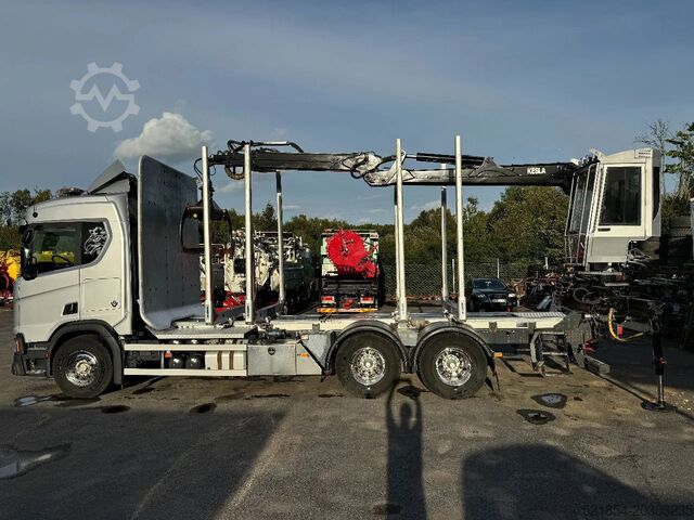 Transporteur de bois Scania R730 V8 6X4, Retarder,Timber-truck + Kesla 4x2-...