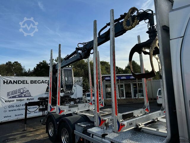 Transporteur de bois Scania R730 V8 6X4, Retarder,Timber-truck + Kesla 4x2-...