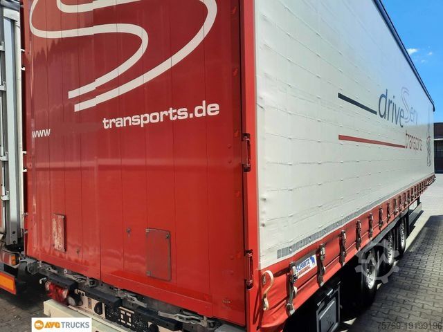 Auflieger mit Pritsche & Plane SCHMITZ CARGOBULL SCS 24 MEGAAuflieger Hubdach Liftachse Alu