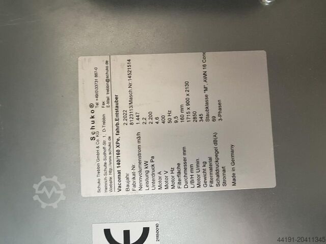 Odpylacz Schuko Schuko Vacomat 140/160 XPe