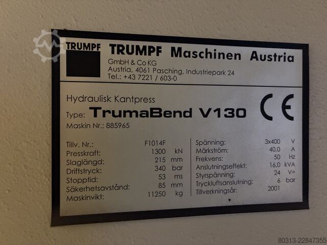 Presă de îndoit TRUMPF TrumaBend V130