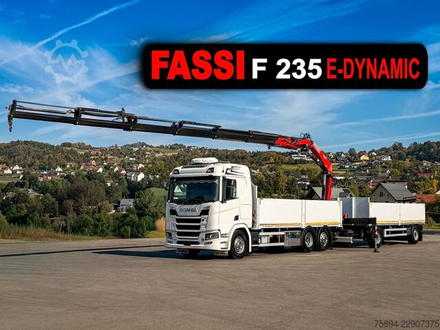 Kuorma-autoon asennettu nosturi SCANIA R500 FASSI F235 A.2.26 + FUNK + Anhänger!