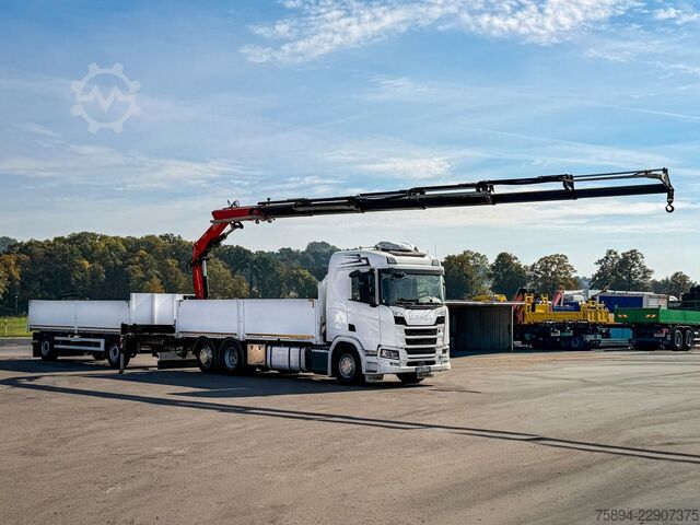 Kuorma-autoon asennettu nosturi SCANIA R500 FASSI F235 A.2.26 + FUNK + Anhänger!