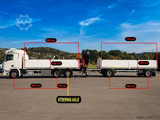 Kuorma-autoon asennettu nosturi SCANIA R500 FASSI F235 A.2.26 + FUNK + Anhänger!