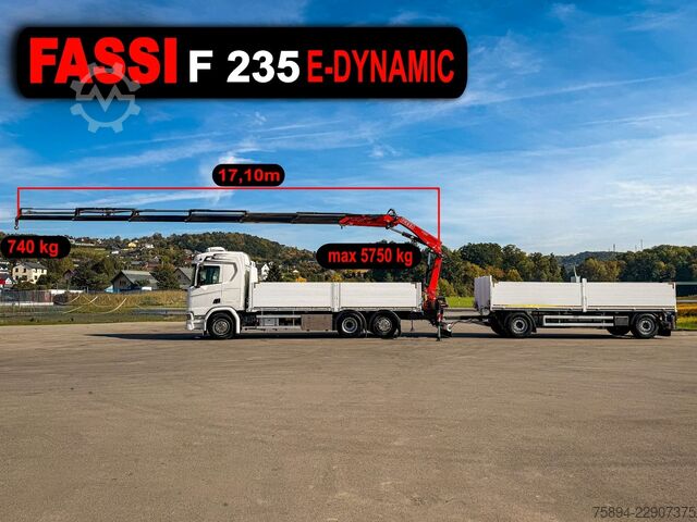 Kuorma-autoon asennettu nosturi SCANIA R500 FASSI F235 A.2.26 + FUNK + Anhänger!