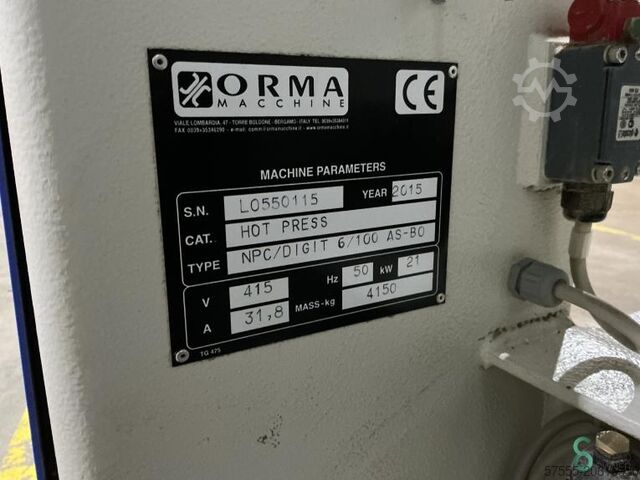 Presă de furnir Orma NPC 6/100 2015 Orma NPC 6/100