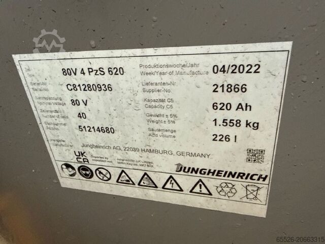 Rafknúinn 4 hjól lyftara Jungheinrich EFG 425 / AKKU 2022 / Container Version