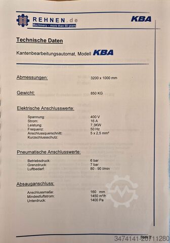 Stroj za obdelavo robov Rehnen KBA