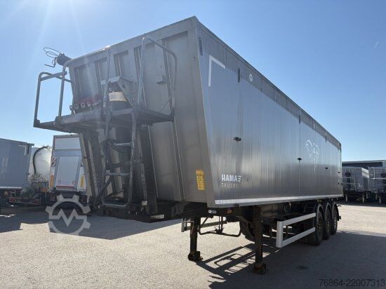 Tipper semitrailer MEGA LIGHT ALU-KIPPMULDE 55M³, KOMBIKLAPPE, SAF-ACHSEN, 1-A LIFTACHSE, ROLLPLANE