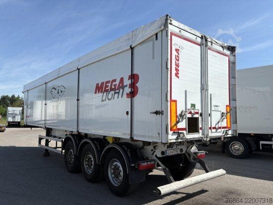 Tipper semitrailer MEGA ALU-KIPPMULDE 55M³, SAF-ACHSEN, ROLLPLANE, KOMBIKLAPPE, STEHPODEST