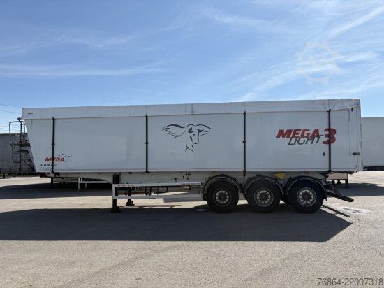 Tipper semitrailer MEGA ALU-KIPPMULDE 55M³, SAF-ACHSEN, ROLLPLANE, KOMBIKLAPPE, STEHPODEST