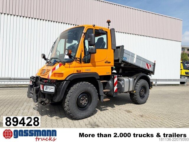 Camión para usos especiales Unimog U 300 4x4, Kipper, VarioPilot, Kommunalhydraulik,