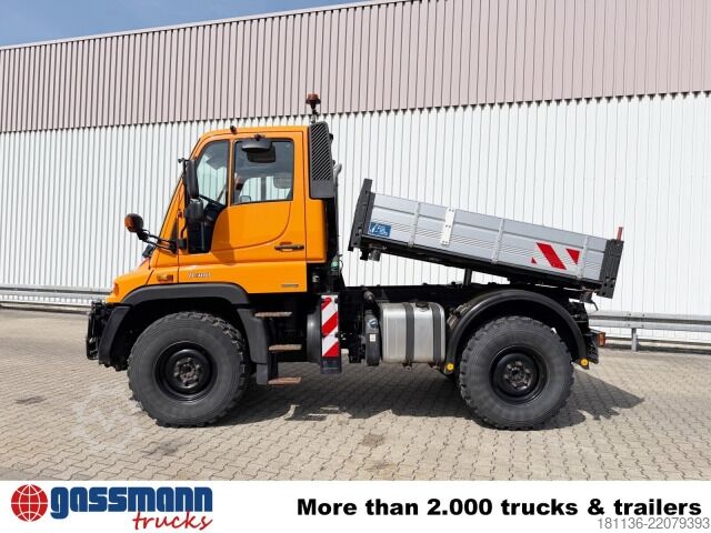 Camión para usos especiales Unimog U 300 4x4, Kipper, VarioPilot, Kommunalhydraulik,