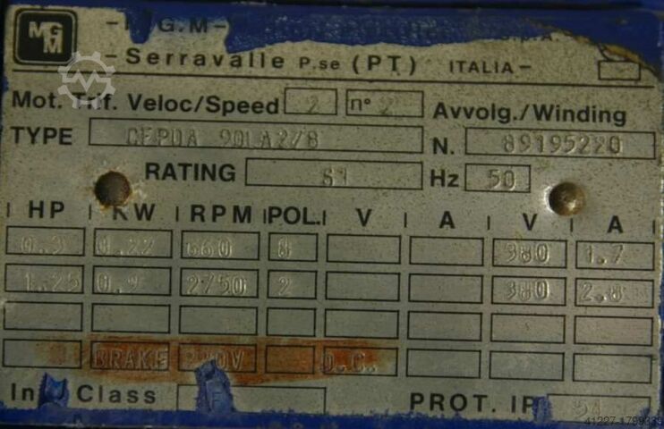 Geared motor 0.22/0.9 kW 30/50 rpm MGM CEPDA 90LA2/8