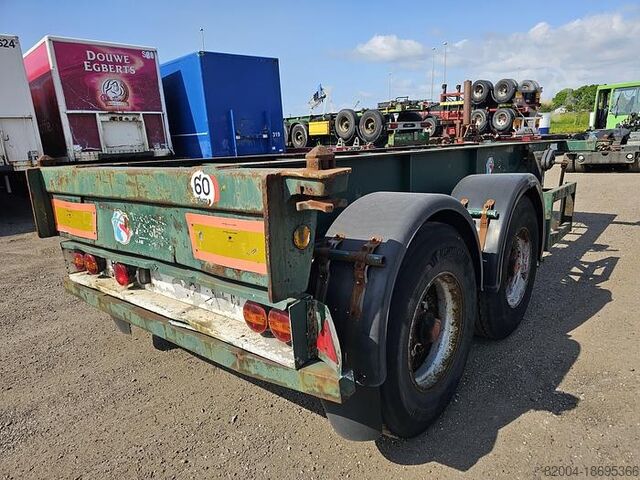 Gámaflutningar FLANDRIA 2 AXLE 20 FT CHASSIS STEEL SUSPENSION ROR DRUM