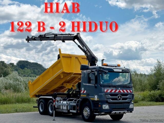 Grue montée sur camion MERCEDES-BENZ ACTROS 2636* KIPPER 4,80 + KRAN/FUNK / 6x4