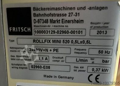Tabletop dough sheeter Fritsch Mini 520 Fritsch Tischausrollmaschine