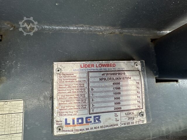 Prívesy s nízkym nakladačom pre stavebné stroje Lider LDR3L