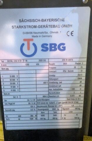 Vidējā sprieguma transformatoru stacija Betonbau - Siemens - SBG 1250kVA