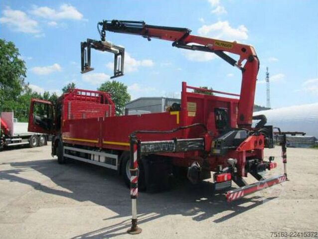 Camião de plataforma MERCEDES-BENZ Antos 1830 L Pritsche Heckkran Funk