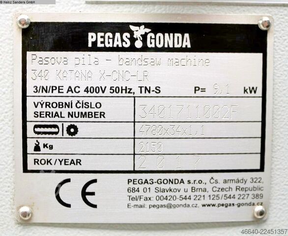 Ferăstrău panglică PEGAS 340 KATANA X-CNC-LR