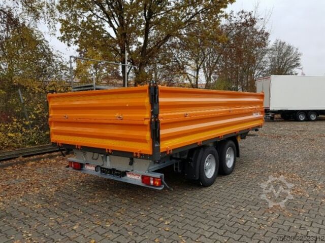 Kiper prikolica Möslein TTD13- BA Orange  13 t Tandem Kipper Tiefladermit Bordwand- Aufsatz-- Neufahrzeug --