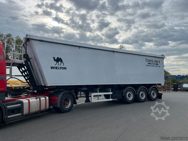 Tippsemi WIELTON 55m3 Alu-Kastenmulde Kombitür Weight Master