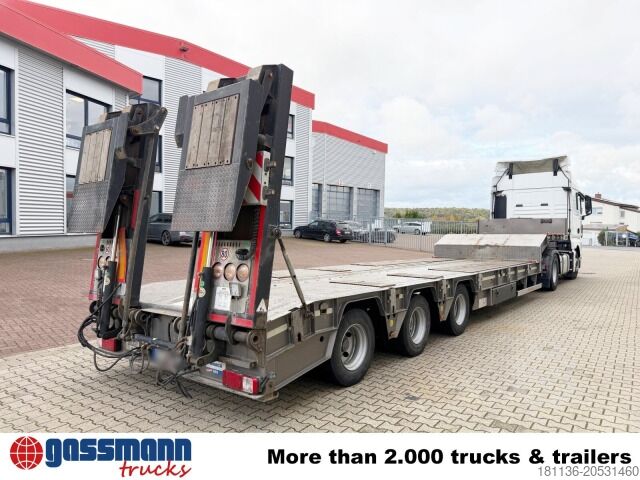 Low loader semitrailer  GVN Trailer 329, Liftachse, Verbr. auf 3m, hydr.