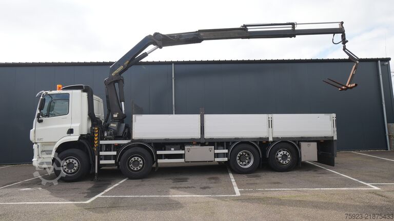 क्रेन ट्रक DAF CF 400 open box with Palfinger PK 17502 crane