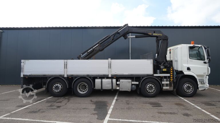क्रेन ट्रक DAF CF 400 open box with Palfinger PK 17502 crane