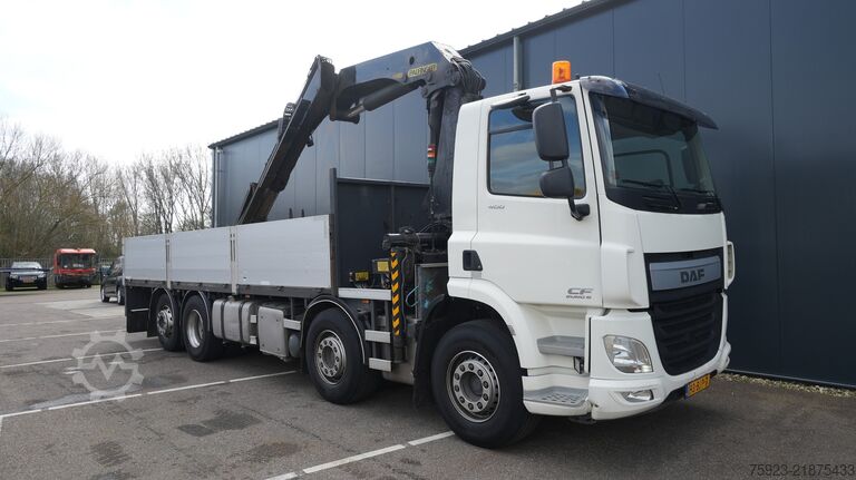 क्रेन ट्रक DAF CF 400 open box with Palfinger PK 17502 crane