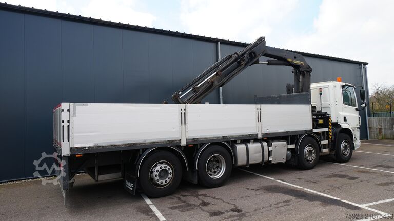 क्रेन ट्रक DAF CF 400 open box with Palfinger PK 17502 crane