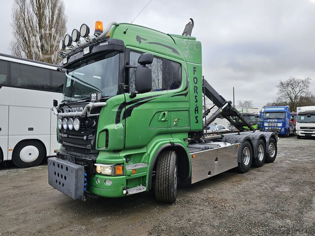 Camião porta-contentores de gancho SCANIA R560 LB8X4X4HSA JOAB Blatt/Luft Lenkt/Li